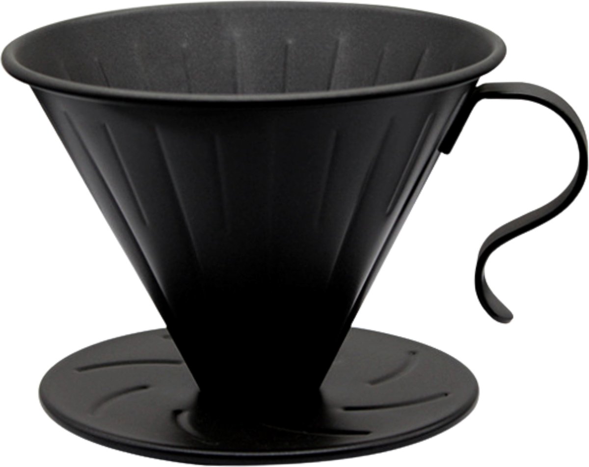 House of Husk® RVS Koffie Filter - Drip Coffee - Pour Over - Koffiefilter Houder - Zwart - Maat 2