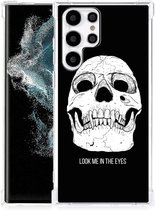 Beschermhoes Geschikt voor Samsung Galaxy S22 Ultra Telefoon Hoesje met doorzichtige rand Skull Eyes
