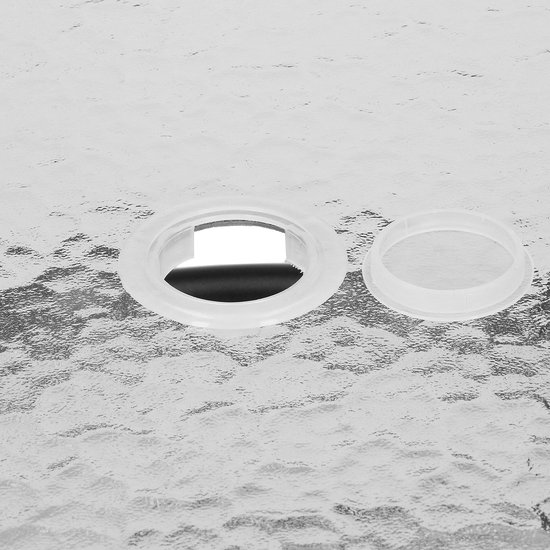 Table de jardin Springos | table d'extérieur | Table d'appoint d'extérieur | Métal | Verre trempé | Rond | 90 x 72 cm | Noir