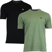 Donnay T-shirt - 2 Pack - Sportshirt - Heren - Maat XL - Zwart & Army green