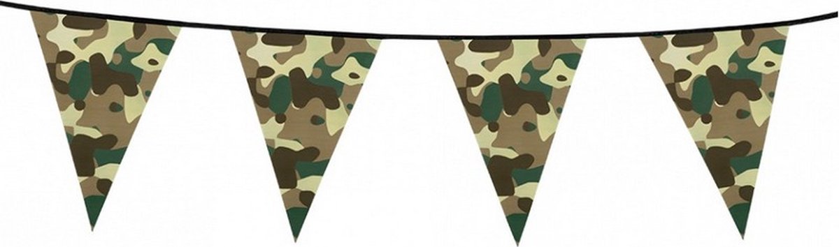vlaggenlijn Camouflage 6 meter polyetheen groen