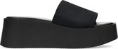 Sacha - Dames - Zwarte wedge sandalen - Maat 37