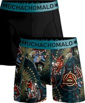 Muchachomalo Heren Boxershorts 2 Pack - Normale Lengte - M - 95% Katoen - Mannen Onderbroek met Zachte Elastische Tailleband