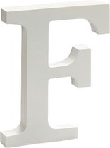 decoratieletter F 15 x 1,8 cm hout wit