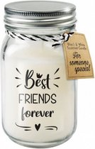 geurkaars Best friends 13,5 cm wax/glas wit