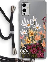 Case Company® - OnePlus 9 hoesje met Koord - Painted wildflowers - Telefoonhoesje met Zwart Koord - Bescherming aan alle Kanten en Over de Schermrand