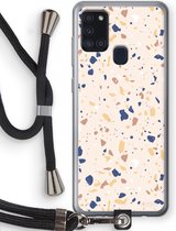 Case Company® - Samsung Galaxy A21s hoesje met Koord - Terrazzo N°23 - Telefoonhoesje met Zwart Koord - Bescherming aan alle Kanten en Over de Schermrand