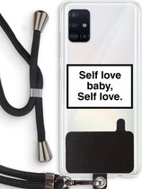 Case Company® - Samsung Galaxy A51 4G hoesje met Koord - Self love - Telefoonhoesje met Zwart Koord - Bescherming aan alle Kanten en Over de Schermrand