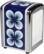servethouder 14 cm staal/chroom blauw/wit