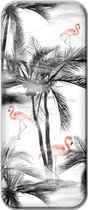 pennenblik Flamingo 18 x 7,5 cm aluminium grijs/roze
