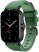 Siliconen Smartwatch bandje - Geschikt voor  Amazfit GTS 2 siliconen bandje - legergroen - Strap-it Horlogeband / Polsband / Armband