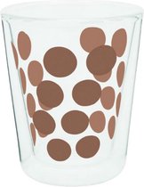 koffieglas Dot Dot dubbelwandig 200 ml glas koper