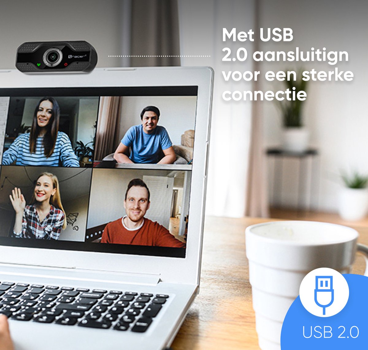 Webcam Full HD met microfoon - compact en betaalbaar thumbnail 5