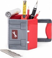 mok klussen junior 15 cm keramiek rood/grijs 6-delig