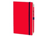 notitieboek 21 x 13 cm papier/karton rood 2-delig