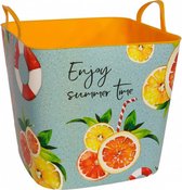 opbergmand Hello Summer 25 liter 34 x 36 cm okergeel