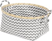 opbergmand Zig-Zag 41 x 32,5 x 20 cm bamboe grijs L