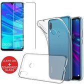 Huawei Y6 2019 Silicone hoesje + 2X Tempered Glas Screenprotector