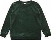 HEBE - sweater cotton velvet - emerald green - Maat 122/128