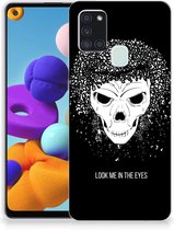 TPU Bumper Geschikt voor Samsung Galaxy A21s Smartphone hoesje Skull Hair