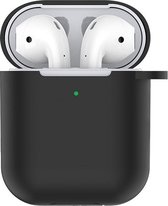 Devia  Apple Airpods hoesje - zwart - siliconen - met loophole voor sleutelhanger