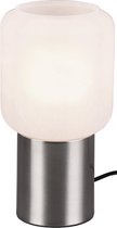LED Tafellamp - Tafelverlichting - Trion Nikos - E27 Fitting - Rond - Mat Nikkel - Aluminium - BES LED