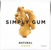 KAUWGOM. 12 DOOSJES MET 15 KAUWGOMS. Simply Gum Ginger. Een gezonde kauwgum met de natuurlijke smaak van gember.