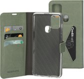 Mobiparts hoesje geschikt voor Samsung Galaxy A21s - Wallet/Boekhoesje - Eco Leer - Magneet Sluiting - Opberg vakken - Groen