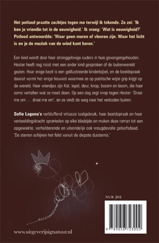 Boekomslag met tekst en een illustratie van een kroon en takken.