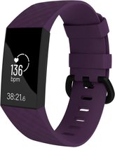 Geschikt voor Fitbit Charge 4 silicone band - paars - Maat L