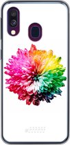 Samsung Galaxy A40 Hoesje Transparant TPU Case - Rainbow Pompon #ffffff