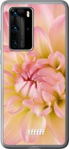 Huawei P40 Pro Hoesje Transparant TPU Case - Pink Petals #ffffff
