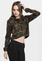 Urban Classics Hoodie/trui -XL- Camo Cropped Groen