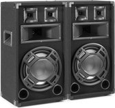 Speakerset - Set van 2 Fenton BS10 speakers met 10 woofer, ritmische disco LED's en 400W max. per speaker - Zwart