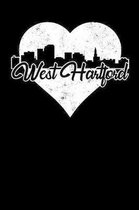 West Hartford: 6x9 college lined notebook to write in with skyline of West Hartford, Connecticut