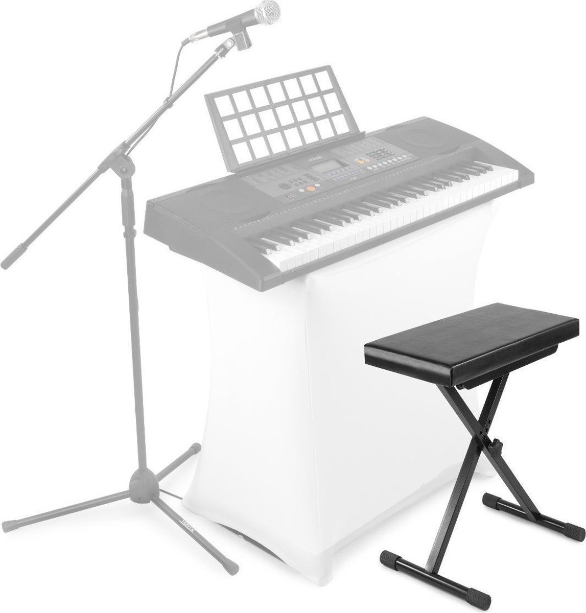 vidaXL Ensemble de tabouret et support réglable de piano