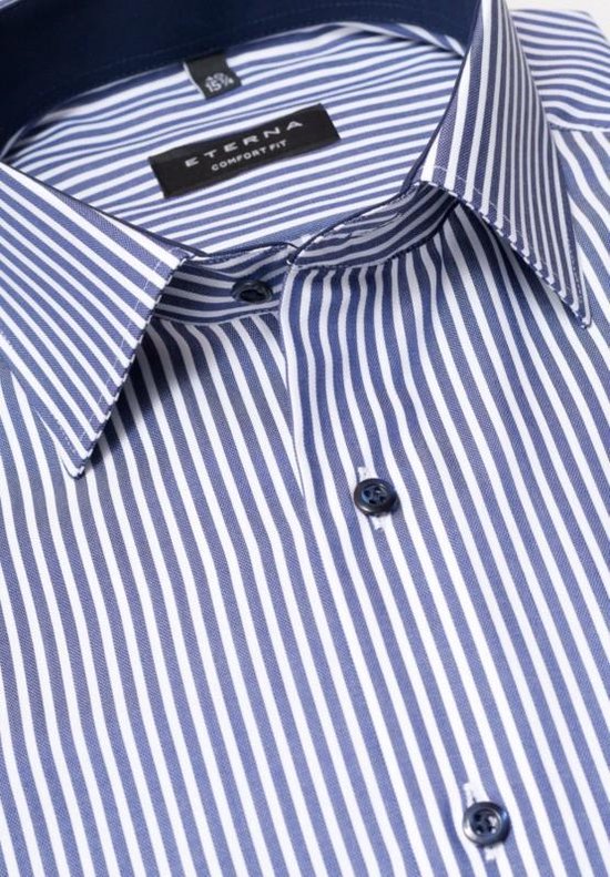 Kracht Won Visa ETERNA comfort fit overhemd - twill heren overhemd - blauw met wit gestreept...  | bol.com