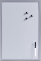 Tableau blanc magnétique / tableau mémo avec bordure grise 40 x 60 cm - Zeller - Fournitures de bureau - Tableaux d'écriture / dessin - Tableaux mémo - Tableau blanc magnétique