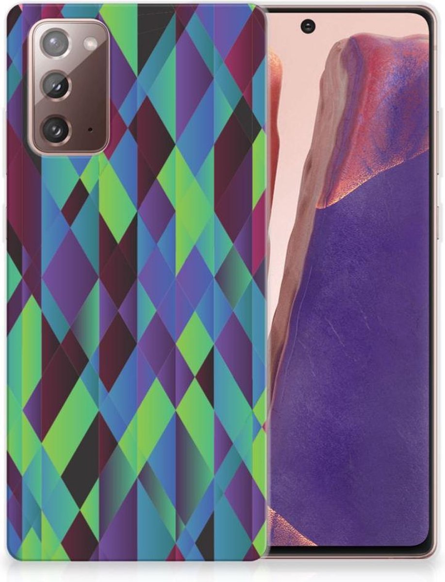 Samsung Note 20 TPU Hoesje Abstract Green Blue