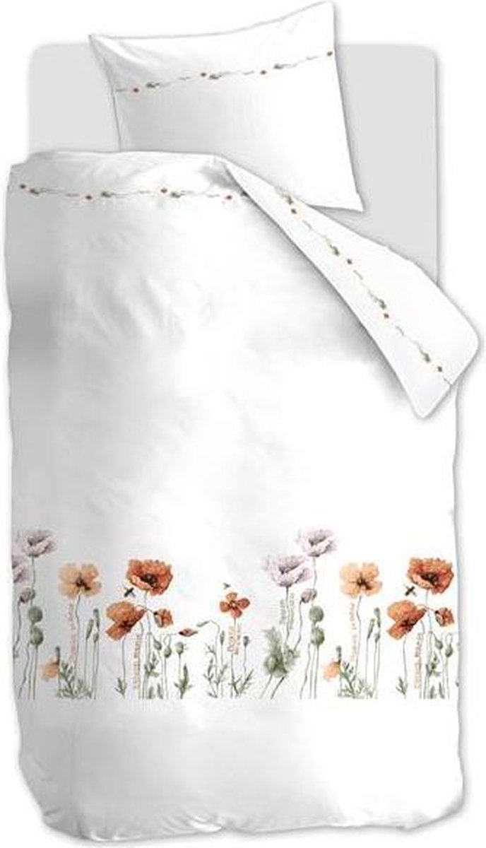 Marjolein Bastin Poppies dekbedovertrek - Eenpersoons - 140x200/220 - Rood