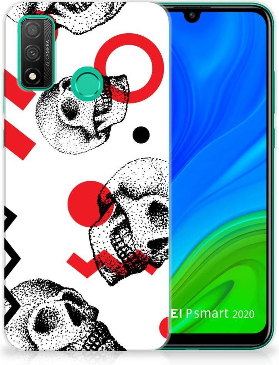 Silicone Back Case Huawei P Smart 2020 Skull Red