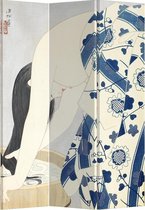 Fine Asianliving Kamerscherm Scheidingswand B120xH180cm 3 Panelen Japanse Vrouw