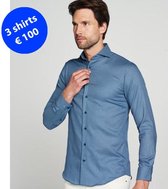 Shirtdeal - Blauw Birdseye shirt van Michaelis-boordmaat: 37