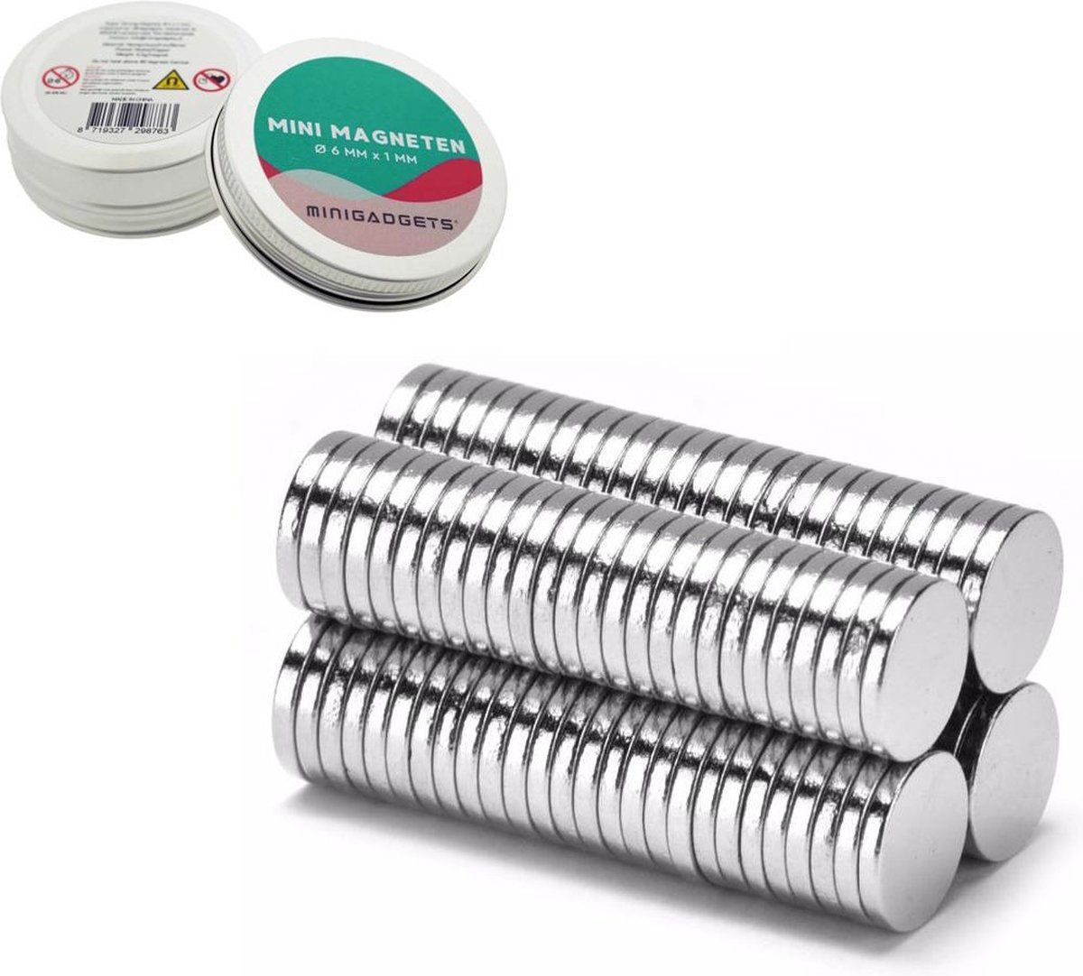 Super sterke magneten - 6 x 1 mm (200-stuks) - Rond - Neodymium - Koelkast magneten - Whiteboard magneten – Klein - Ronde - 6x1mm