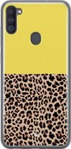 Samsung A11 hoesje siliconen - Luipaard geel | Samsung Galaxy A11 case | geel | TPU backcover transparant