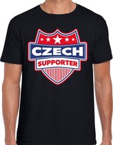 Czech supporter schild t-shirt zwart voor heren - Tsjechie landen t-shirt / kleding - EK / WK / Olympische spelen outfit L
