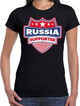 Russia supporter schild t-shirt zwart voor dames - Rusland landen t-shirt / kleding - EK / WK / Olympische spelen outfit L