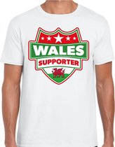 Wales supporter schild t-shirt wit voor heren - Wales landen t-shirt / kleding - EK / WK / Olympische spelen outfit L