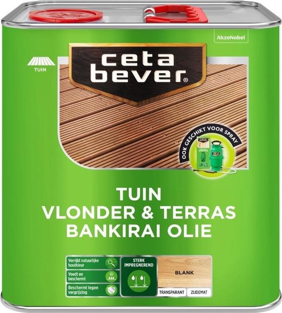 CetaBever Tuin Vlonder & Terras Bankirai Olie - Transparant- Blank - 2,5 liter