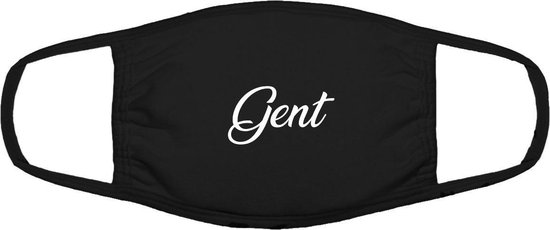 Gent mondkapje | gezichtsmasker | bescherming | bedrukt | logo | Zwart mondmasker van katoen, uitwasbaar & herbruikbaar. Geschikt voor OV